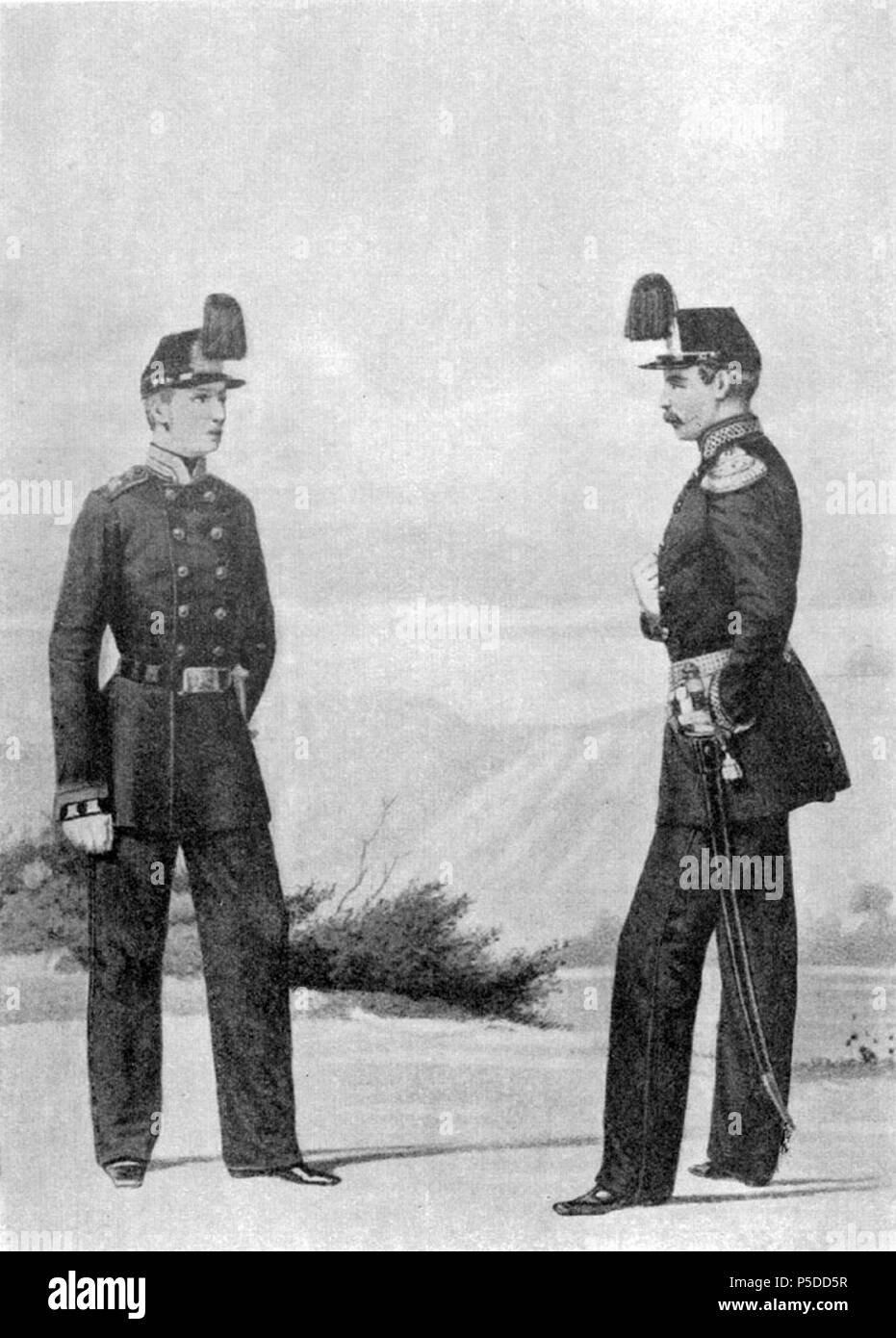 N/A. : - 29 1862 Inglese: l'artiglieria Mikhailovsky College di Cadet e senior officer di Nicholas College di Ingegneria su 1862 marzo 29 vestito in uniforme . prima di 1841. Unknown 37 30 378 illustrazioni per libri di descrizione storica degli abiti e armi di truppe russe Foto Stock