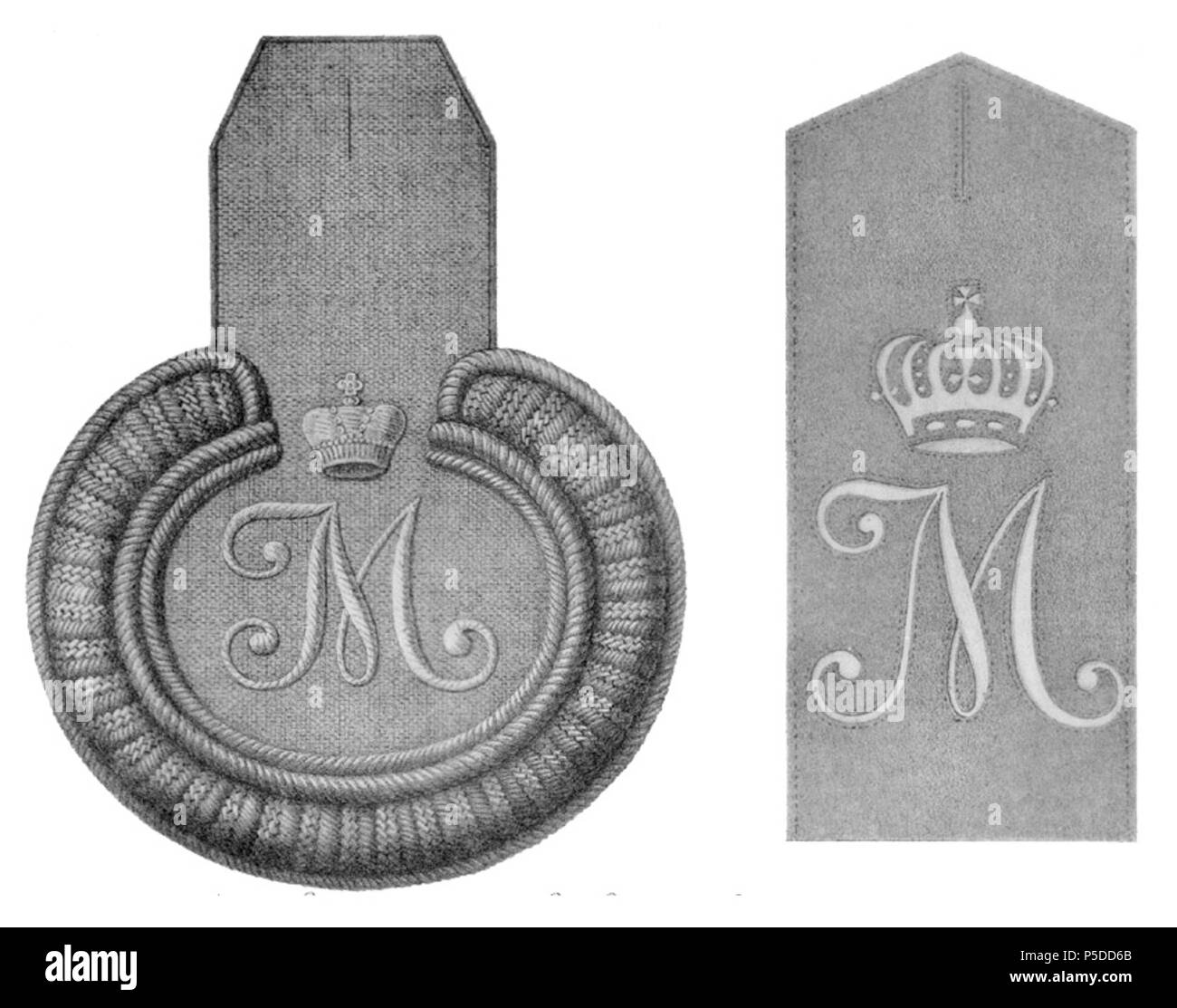 N/A. Inglese: Mikhailovsky Scuola di Artiglieria insegne di spalla : - , 20 1849 . prima di 1841. Unknown 35 25 932 illustrazioni per libri di descrizione storica degli abiti e armi di truppe russe Foto Stock