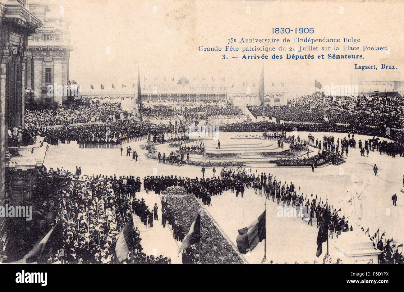 28 1830 1905, 75º aniversário da independência belga, 3, Arquivo de Villa Maria, Angra do Heroísmo, Açores. Foto Stock