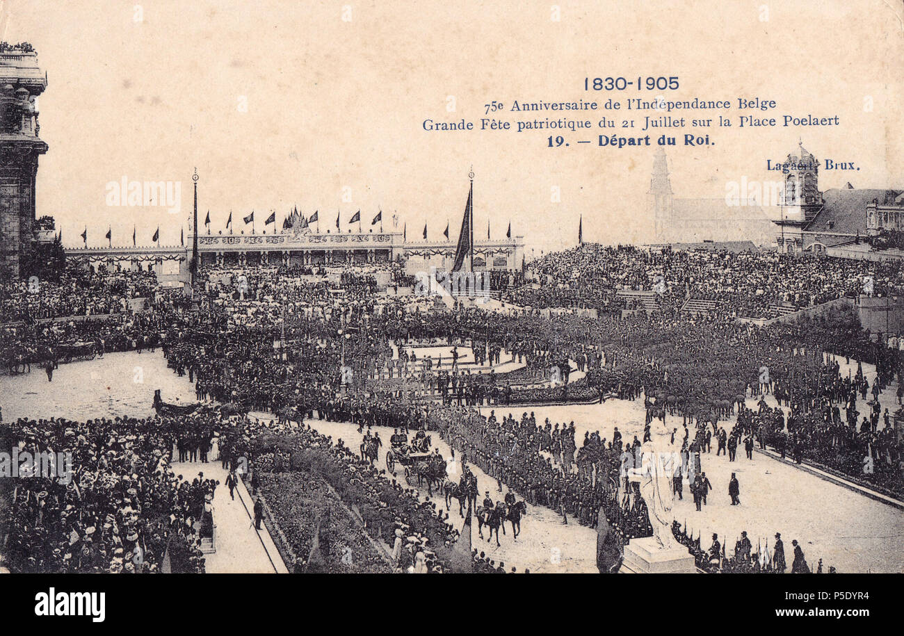 28 1830 1905, 75º aniversário da independência belga, 19, Arquivo de Villa Maria, Angra do Heroísmo, Açores. Foto Stock