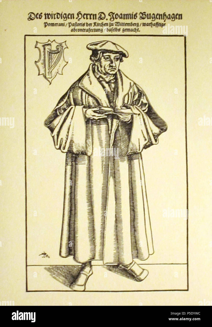 N/A. Bildnis Johannes Bugenhagen (1485-1558), Holzschnitt von Lucas Cranch d. Ä. 1546. Lucas Cranach d. Ä. (1472-1553) 248 BugenhagenCranach1546 Foto Stock