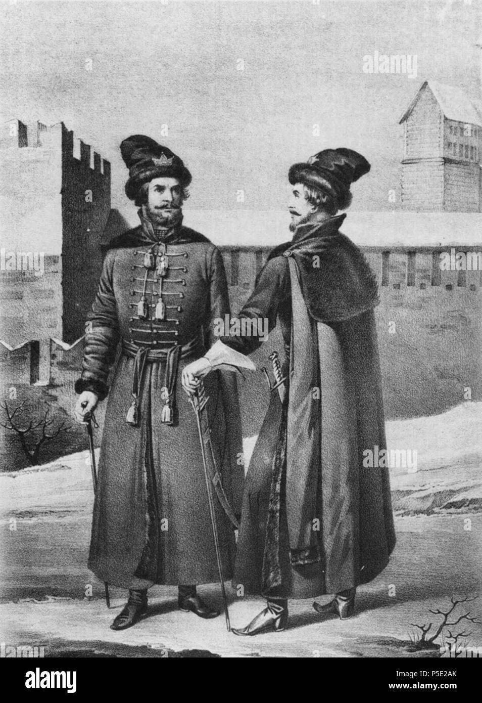 N/A. : : 1674 . prima di 1841. Sconosciuto 7 01 113 illustrazioni per libri di descrizione storica degli abiti e armi di truppe russe Foto Stock