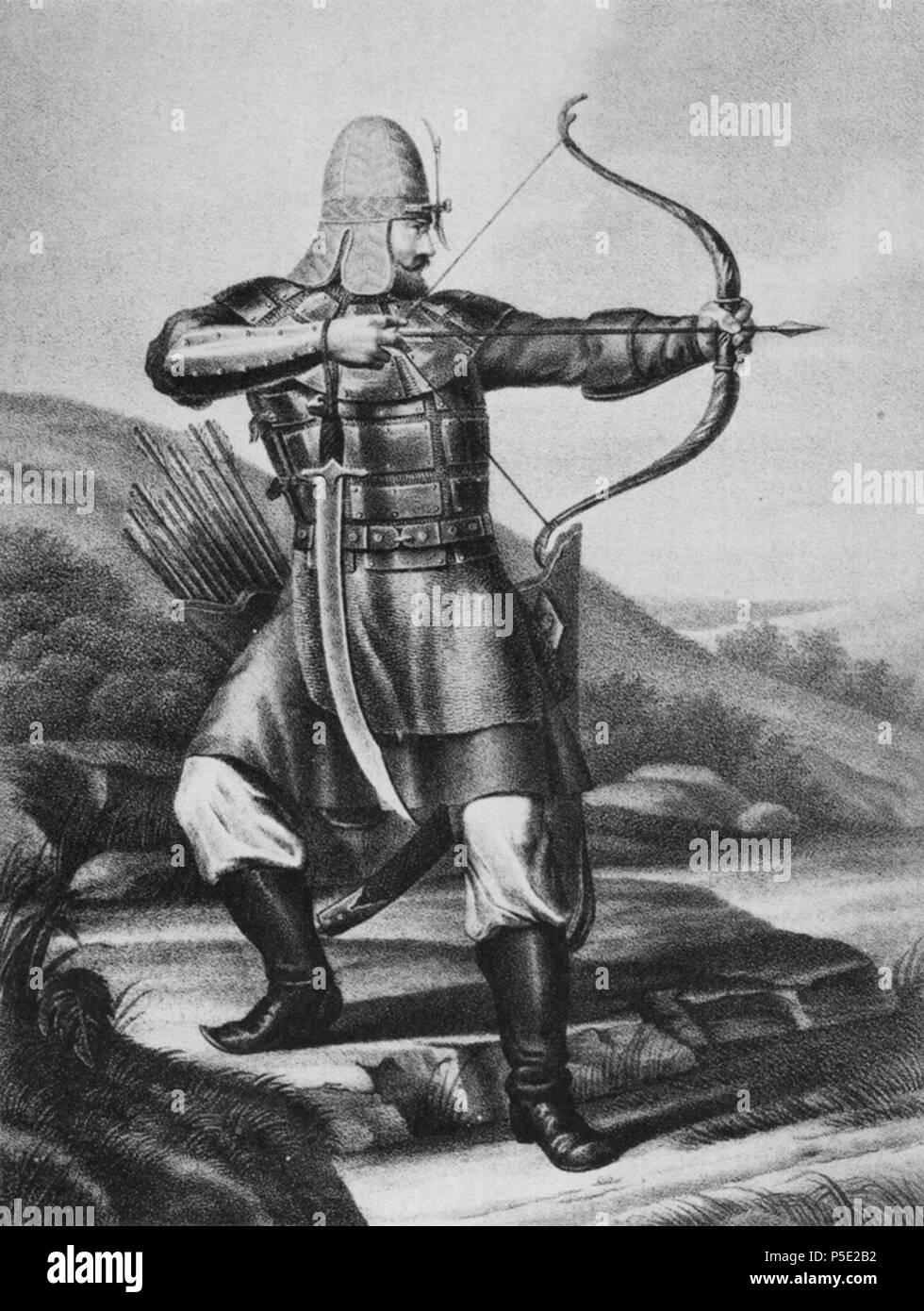 N/A. : XIV XVII . . Prima di 1841. Sconosciuto 7 01 095 illustrazioni per libri di descrizione storica degli abiti e armi di truppe russe Foto Stock