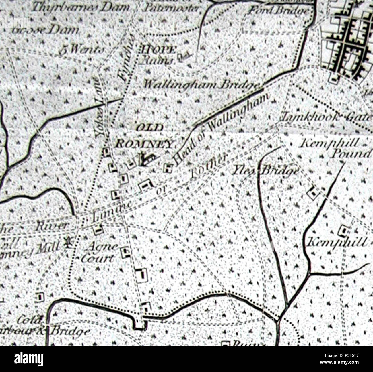 N/A. Inglese: Frammento da Edward si affrettarono la storia e rilievo topografico del Kent, Volume 8, pubblicato 1799 . 1799. Edward si affrettarono 69 Agne corte Foto Stock