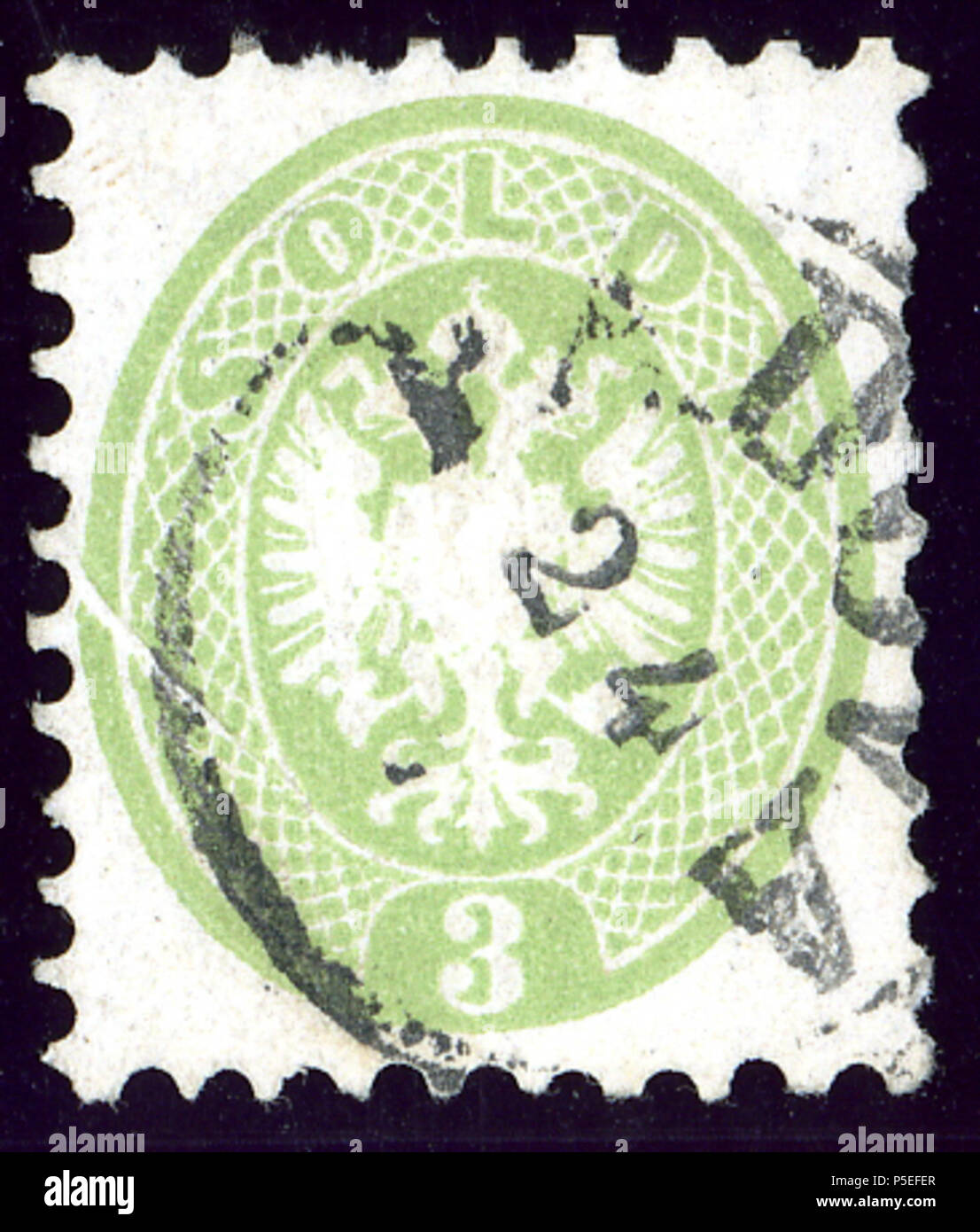 N/A. Inglese: Timbro del Lombardo-Veneto, 3 soldi problema 1864, annullato a PADOVA (regione Veneto). Michel 20. 9 gennaio 2014, 18:34:07. Post dell'Impero Austriaco 29 1864 LV 3soldi Padova Mi20 Foto Stock