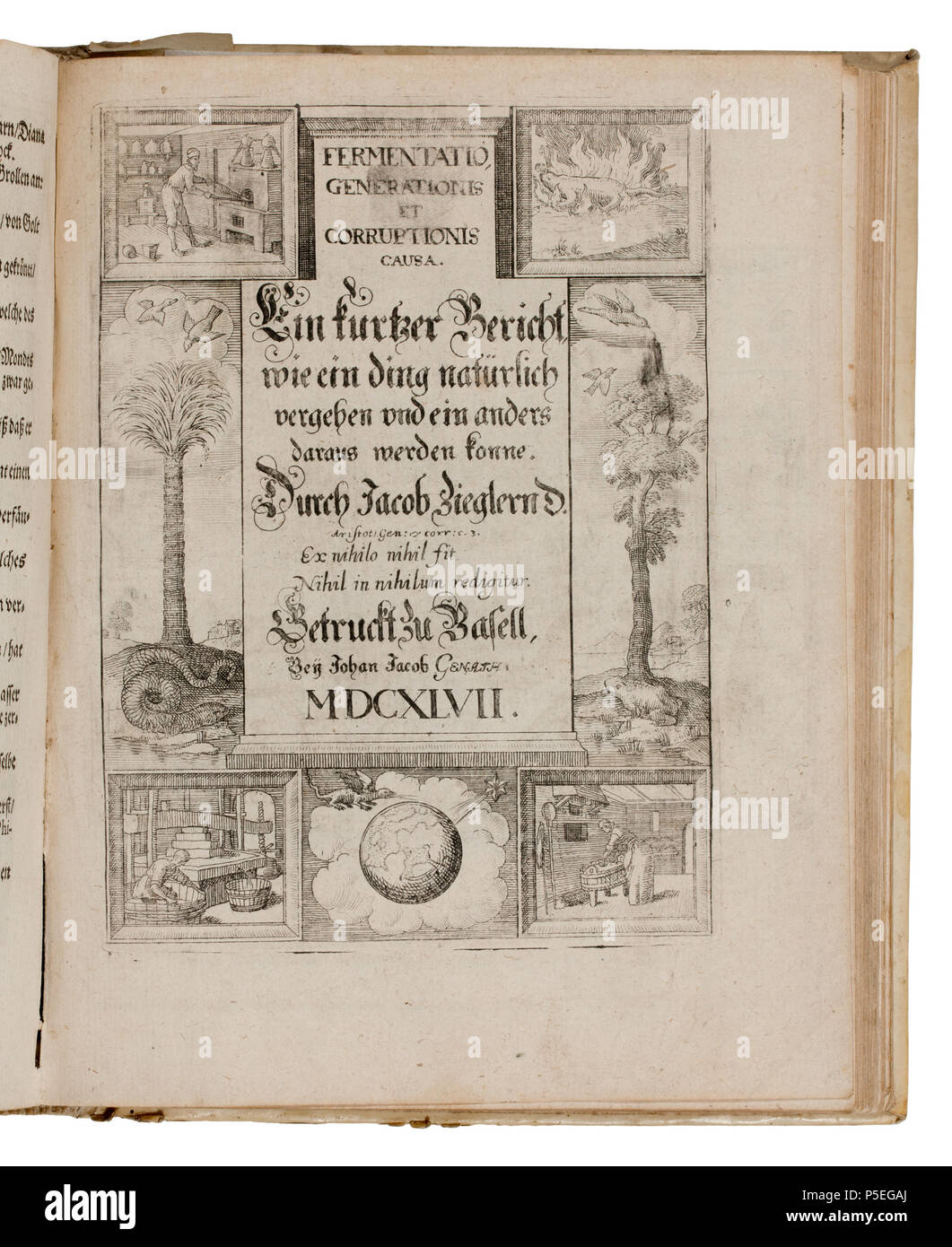URI 217 Bok om jäsning på tyska från 1647 - Skoklosters slott - 95266 Foto Stock
