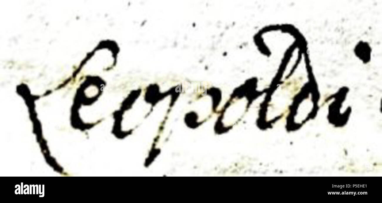 153 autografo di Leopoldo Schleswig-Holstein-Sonderburg-Wiesenburg Zámecká knihovna Velké Meziříčí Foto Stock