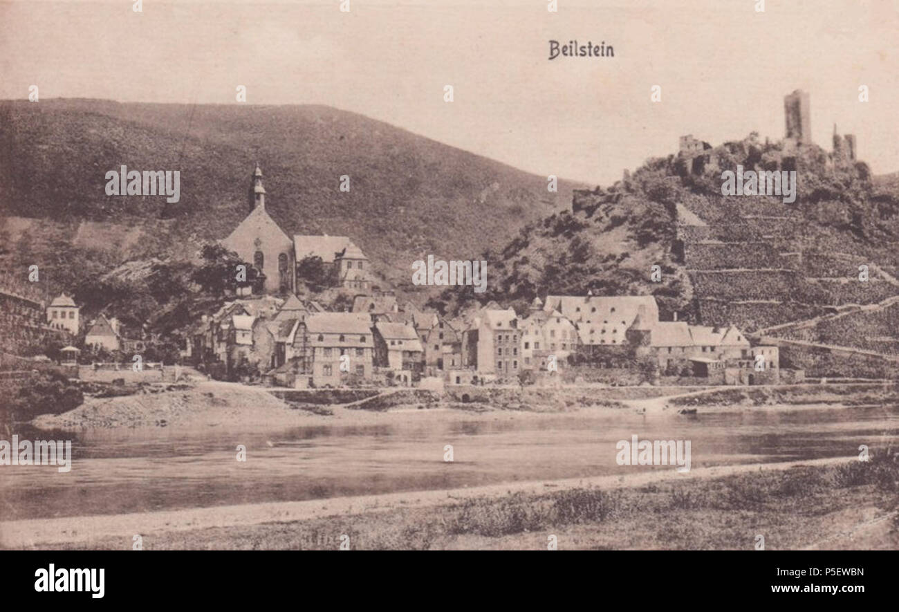 N/A. Inglese: Il villaggio di Beilstein sul fiume Moselle (Renania-Palatinato). Cartolina da c. 1900. circa 1900. Stengel & Co. di Dresda (limited company fondata nel 1885) 183 Beilstein c. 1900 Foto Stock