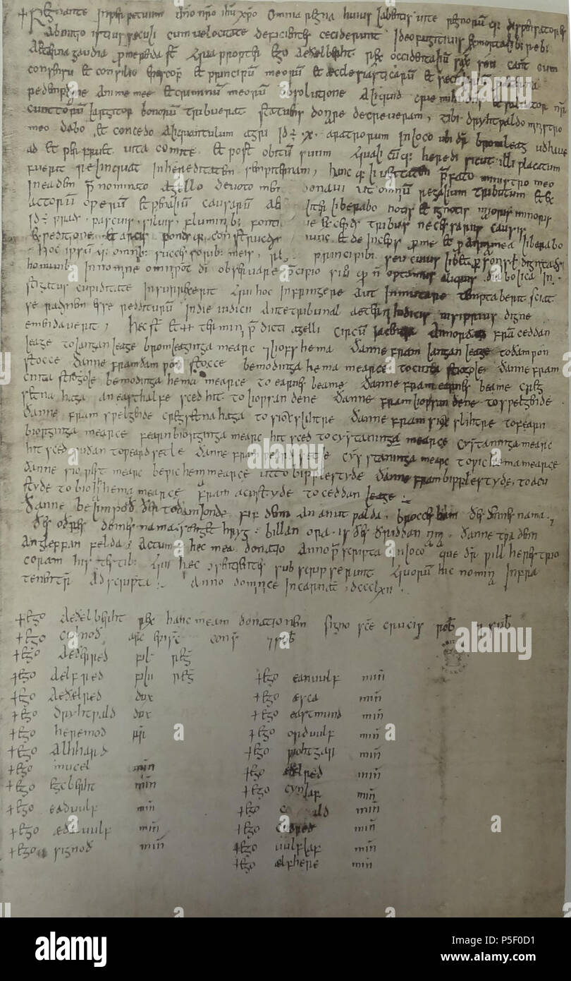 332 Carta S 331 datato 862 di di Re AEthelberht del Wessex Foto Stock