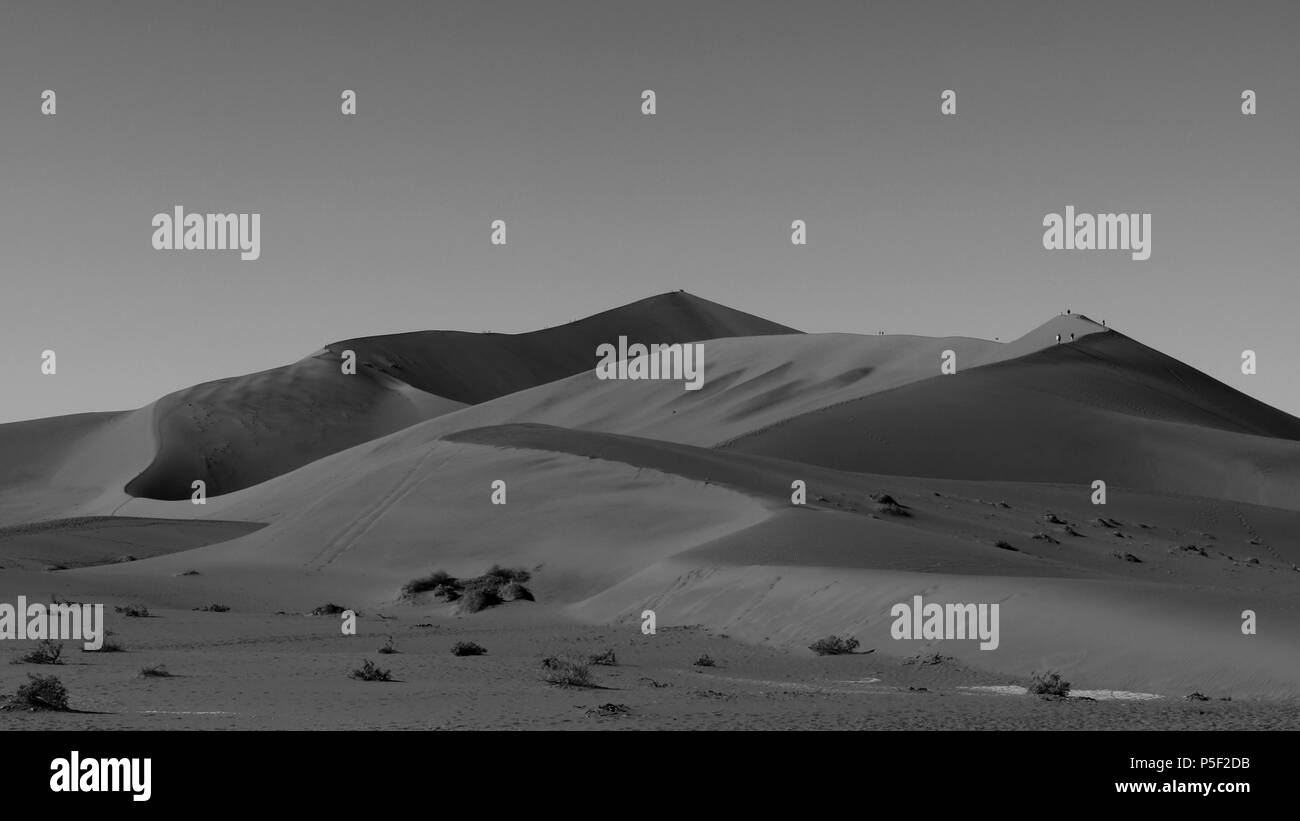 Namibiano dune di sabbia in bianco e nero Foto Stock