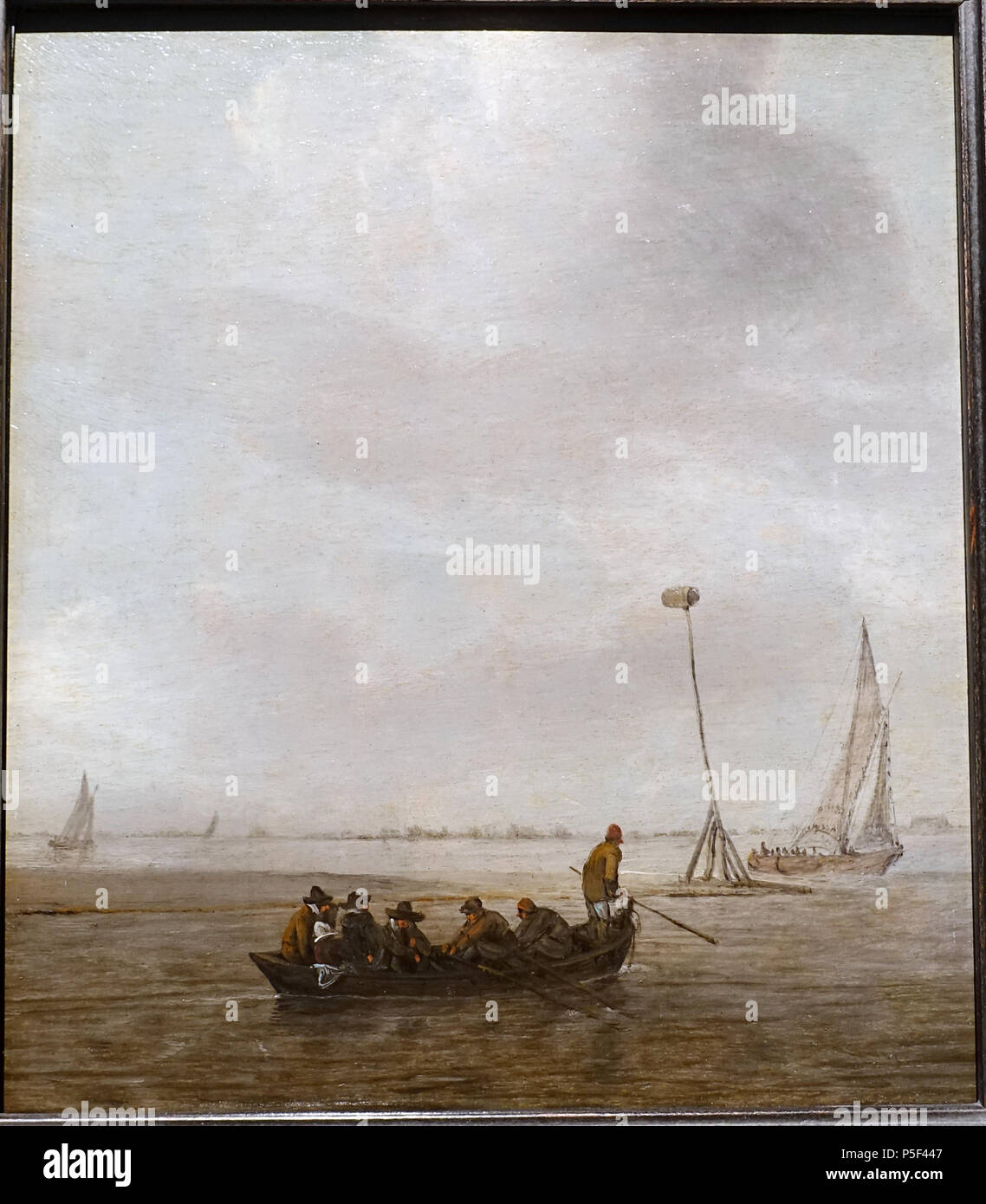 N/A. Inglese: in mostra a Villa Vauban, città di Lussemburgo, Lussemburgo. . 11 febbraio 2015, 11:31:38. Daderot 436 Partenza per la pesca, attribuito a Willem van de Velde il giovane non datato Olio su legno - villa Vauban - Città di Lussemburgo - DSC06553 Foto Stock