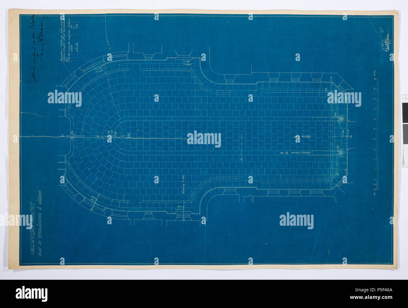 Inv.nr:LXIV:III:B.b.g.04. 119 Arbetsritning, fastigheten nr 4 Hamngatan. Stenläggning å gård och terrass - Hallwylska museet - 105295 Foto Stock