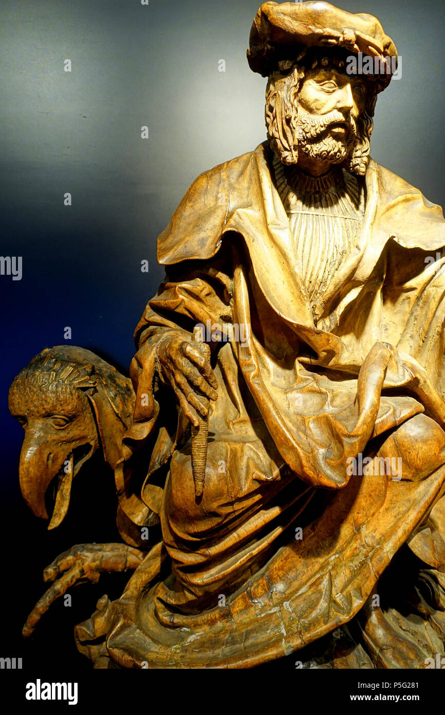N/A. Inglese: presentano nell'Stadtmuseum Fembohaus - Norimberga, Germania. 22 ottobre 2016, 09:26:56. Daderot 386 scena di corte, quattro sculture di Hans Schwarz, c. 1519, di legno di tiglio - Stadtmuseum Fembohaus - Norimberga, Germania - DSC02072 Foto Stock