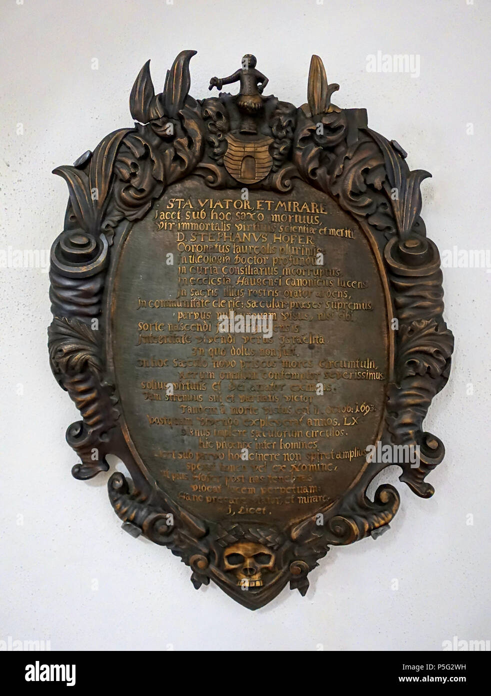 397 D. Stephanus Hofer memorial - Stift Haug - Neumünster - Würzburg, Germania - DSC05266 Foto Stock