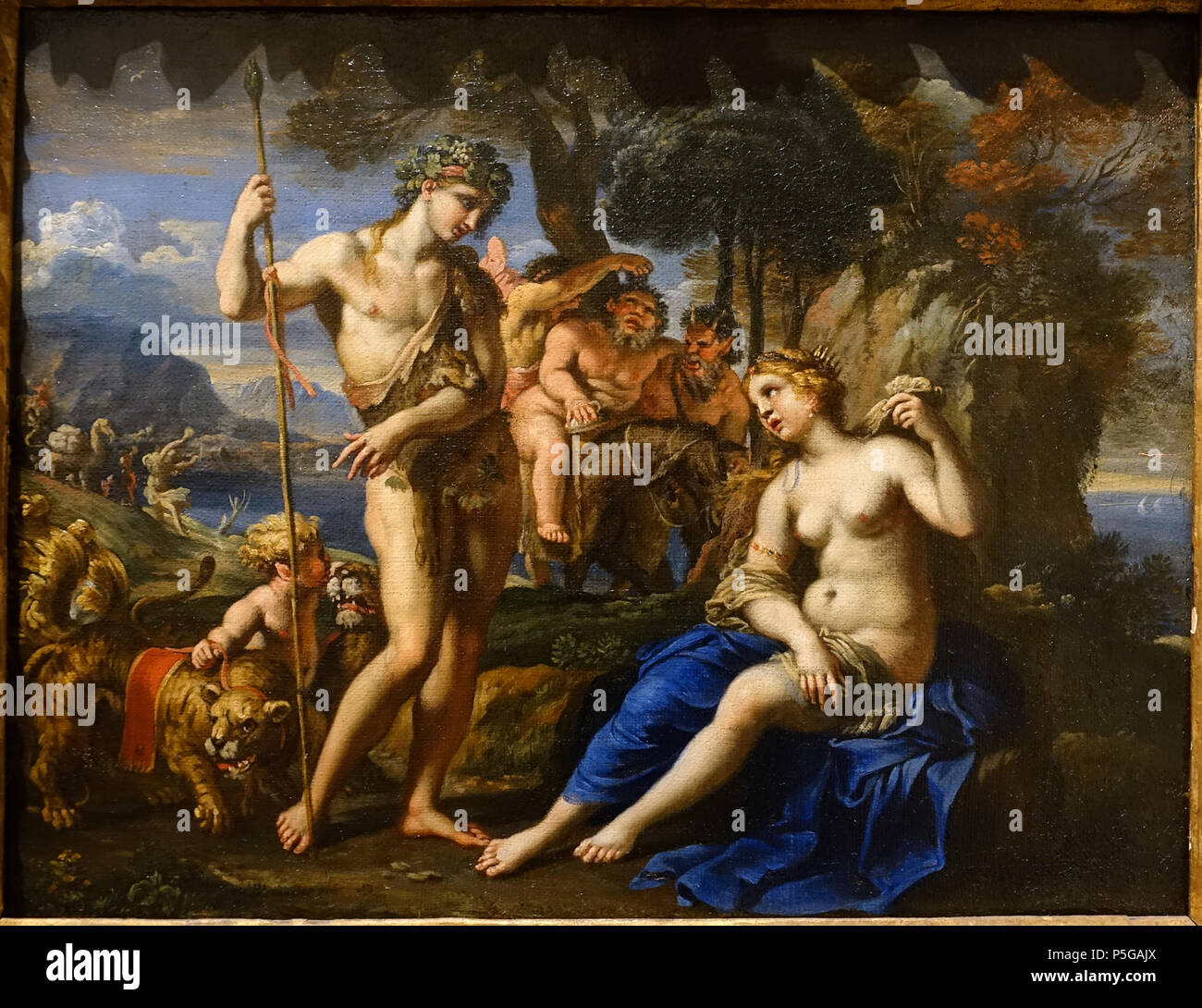 N/A. Inglese: esporre in Il Blanton Museum of Art - Austin, Texas, Stati Uniti d'America. Questo lavoro è abbastanza vecchio in modo che sia in . Il 15 novembre 2015, 15:52:19. Daderot 160 Bacco e Arianna, da Francois Perrier, c. 1647-1650, olio su tela - Blanton Museum of Art - Austin, Texas - DSC07842 Foto Stock