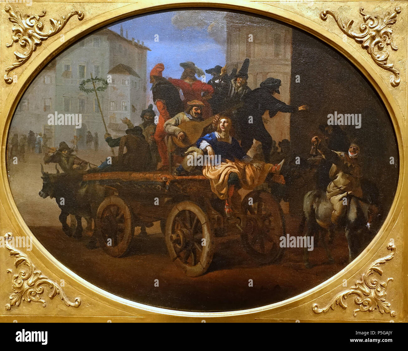 N/A. Inglese: esporre in Il Blanton Museum of Art - Austin, Texas, Stati Uniti d'America. Questo lavoro è abbastanza vecchio in modo che sia in . Il 15 novembre 2015, 15:53:18. Daderot 275 sfilata di carnevale con un carro di Michelangelo Cerquozzi, Roma, 1640s, olio su tela - Blanton Museum of Art - Austin, Texas - DSC07848 Foto Stock