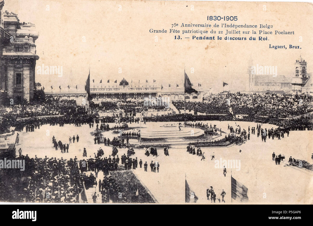 1830 1905, 75º aniversário da independência belga, 13, Arquivo de Villa Maria, Angra do Heroísmo, Açores.. Foto Stock