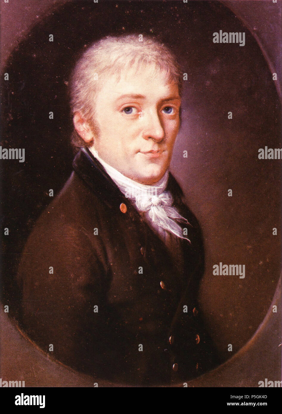 273 Carl Friedrich gauss, Pastellgemälde von Johann Christian Agosto Schwartz, 1803, ohne Rahmen Foto Stock