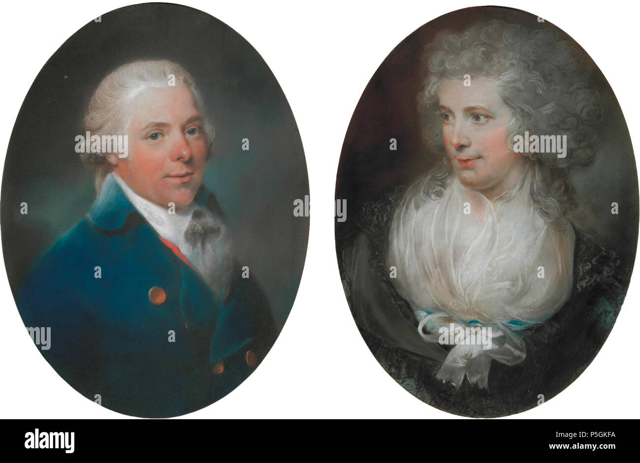 N/A. Inglese: Charles Elliott (1752-1826) e sua moglie Eling Venn pastello su carta 59,4 x 44cm 59,8 x 44cm firmato c.r.: J. Russell R.A. pt/ 1789 . 1789. John Russell (1745-1806) Descrizione Il pittore inglese e pastellist Data di nascita e morte 29 Marzo 1745 20 aprile 1806 Luogo di nascita e morte Guildford scafo posizione di lavoro Londra; Kingston upon Hull competente controllo : Q6255995 VIAF:211835 ISNI:0000 0001 2019 5413 ULAN:500002979 LCCN:nr93034429 WGA:Russell, Giovanni WorldCat 325 Charles Elliott (1752-1826) e sua moglie Eling Venn, da John Russell Foto Stock
