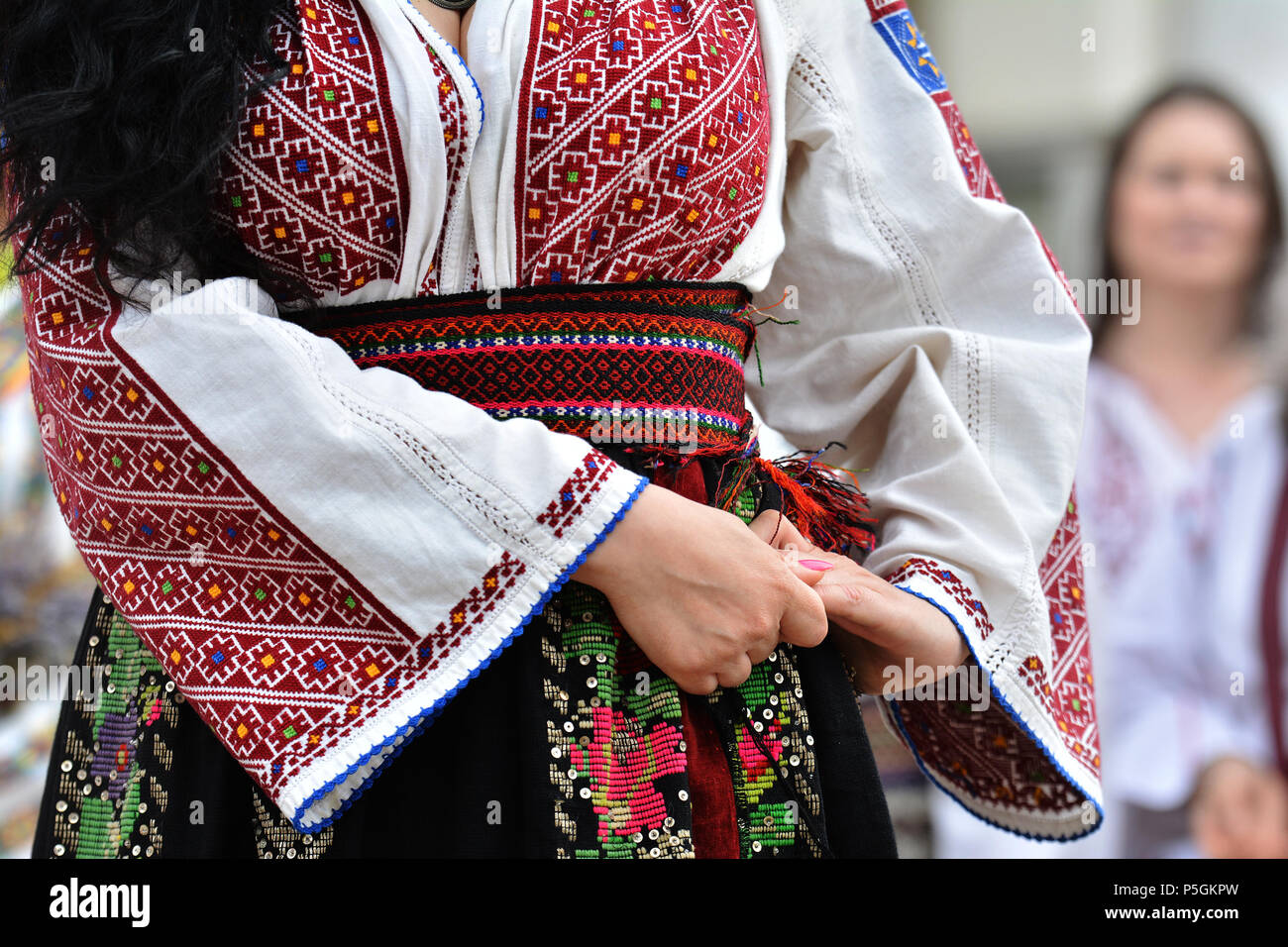 "Ziua isti ' - Giornata internazionale del rumeno camicetta ,tradizionale celebrazione sulla riva del Mar Nero in Constanta, Romania. Foto Stock