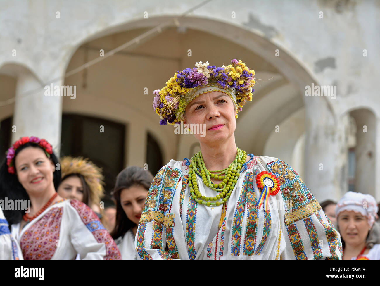 "Ziua isti ' - Giornata internazionale del rumeno camicetta ,tradizionale celebrazione sulla riva del Mar Nero in Constanta, Romania. Foto Stock