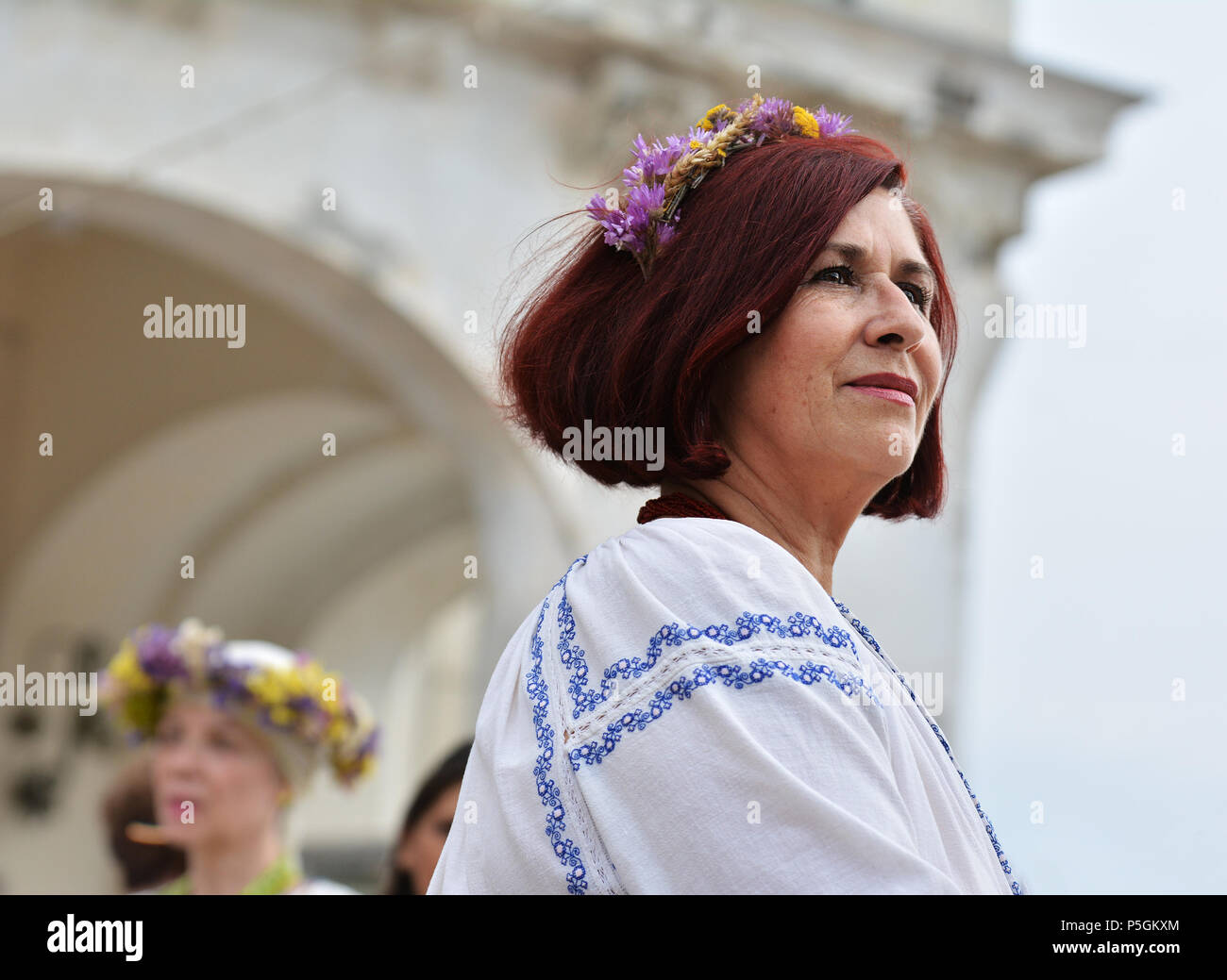 "Ziua isti ' - Giornata internazionale del rumeno camicetta ,tradizionale celebrazione sulla riva del Mar Nero in Constanta, Romania. Foto Stock