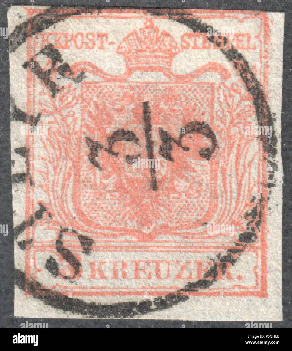 N/A. Inglese: Austria 1850 3 Kreuzer, tipo Ib handpaper, con timbro postale STEYR Deutsch: Österreich 1850 3 Kreuzer, Typ Ib Handpapier. STEYR. Müller farà fede il timbro postale: 2719c di tipo RS-f (4) . 1850. Post di Austria 153 Austria 1850 3Kr Ib STEYR Foto Stock