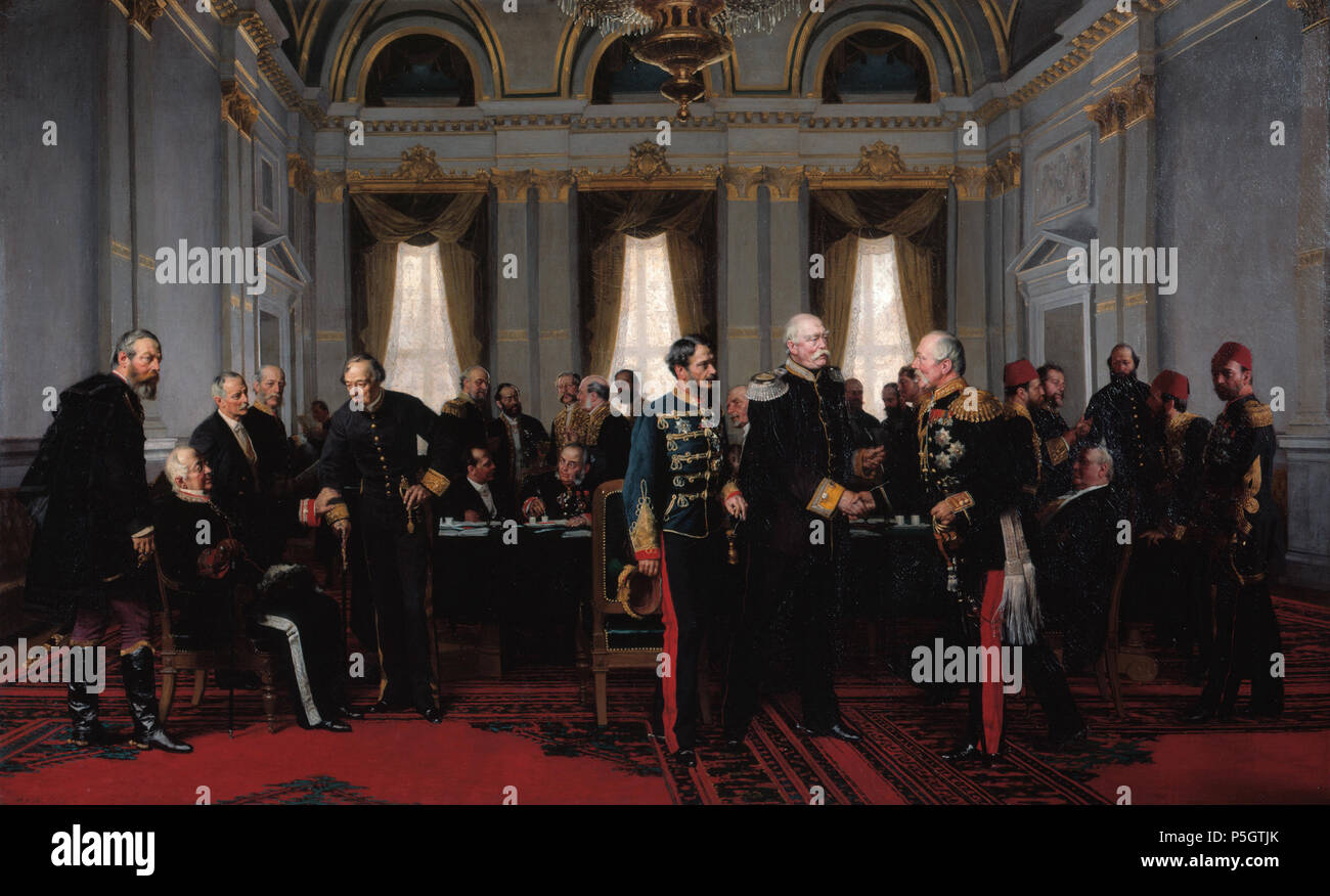 N/A. Inglese: il Congresso di Berlino, 13 luglio 1878 olio su tela 360 × 615 cm 1881 . 1881. N/A 375 Congresso di Berlino, 13 luglio 1878, da Anton von Werner Foto Stock