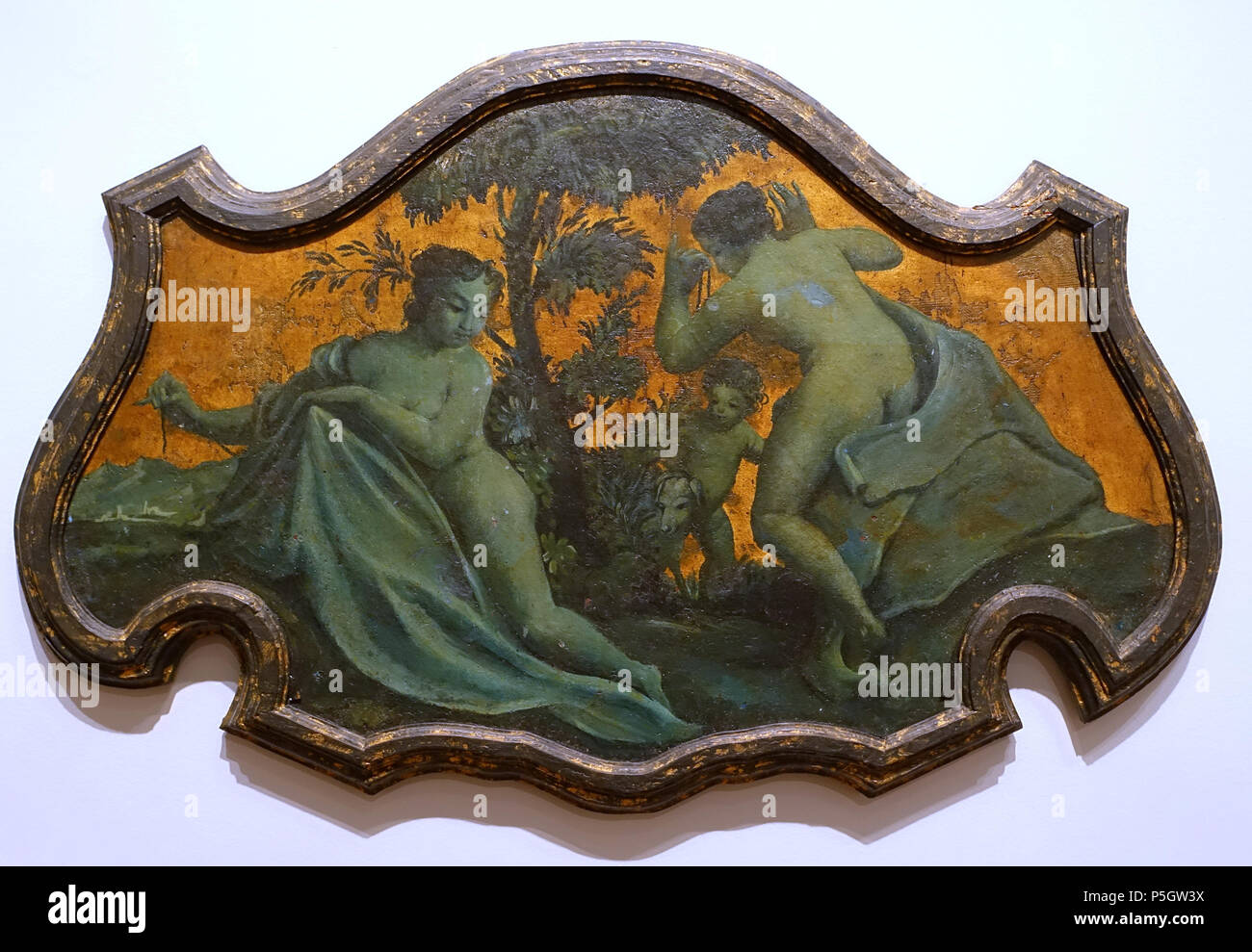 N/A. Inglese: mostra a John e Mable Ringling Museum of Art - Sarasota, Florida, Stati Uniti d'America. 19 Marzo 2017 16:58:48. Daderot 431 figure decorative, scena 1 di 4, nella maniera di Giovanni Battista Piazzetta, 1700s, tela sagomata - John e Mable Ringling Museum of Art - Sarasota, FL - DSC00800 Foto Stock