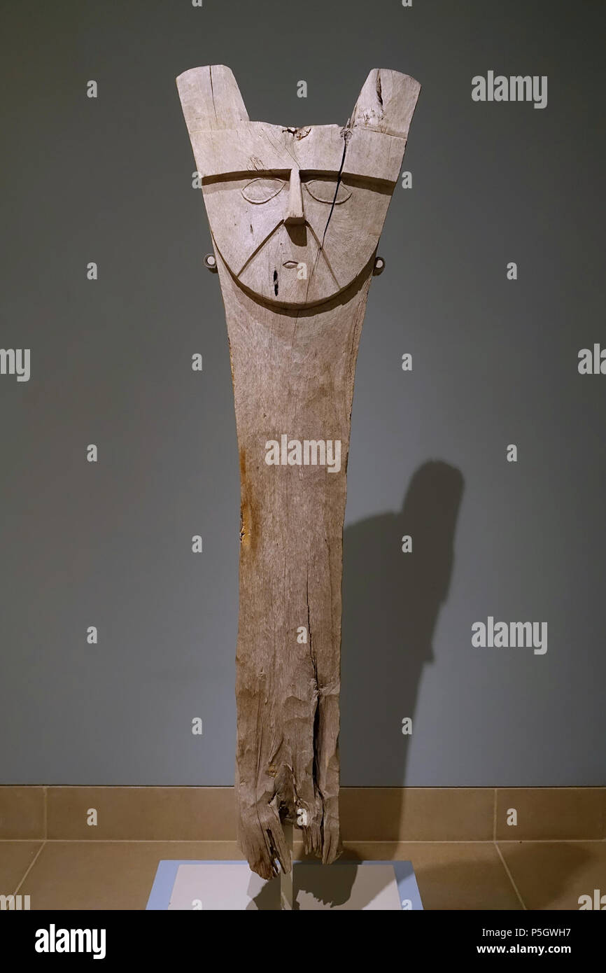 N/A. Inglese: presentano nel Museo delle Arti di Dallas Dallas, Texas, Stati Uniti d'America. 7 maggio 2017, 15:39:53. Daderot 98 antenato effige post, Ica cultura, Ica Valley, Perù costa sud, fine orizzonte, c. Annuncio 1476-1534, legno - Museo dell'Arte di Dallas - DSC04684 Foto Stock