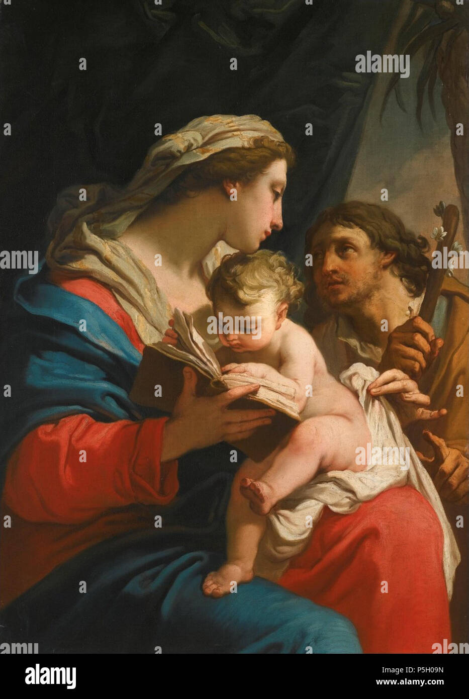 N/A. Inglese: la Sacra Famiglia di Gaetano Gandolfi, olio su tela, 39 da 28 in.; 99 da 71 cm. N/A 4 " La Santa famiglia " di Gaetano Gandolfi Foto Stock