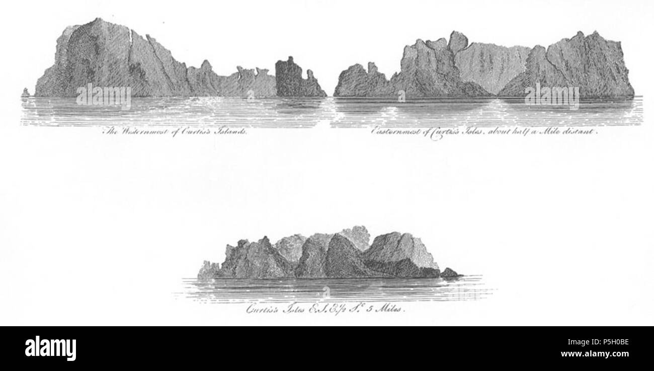 N/A. Inglese: una illustrazione dal viaggio di Governatore Phillip a Botany Bay. Didascalia originale: Curtis' Isles . 1789. Medland, Thomas (incisore) Stockdale, J (editore) watt, LT (artista) 395 Curtis's Isles Foto Stock