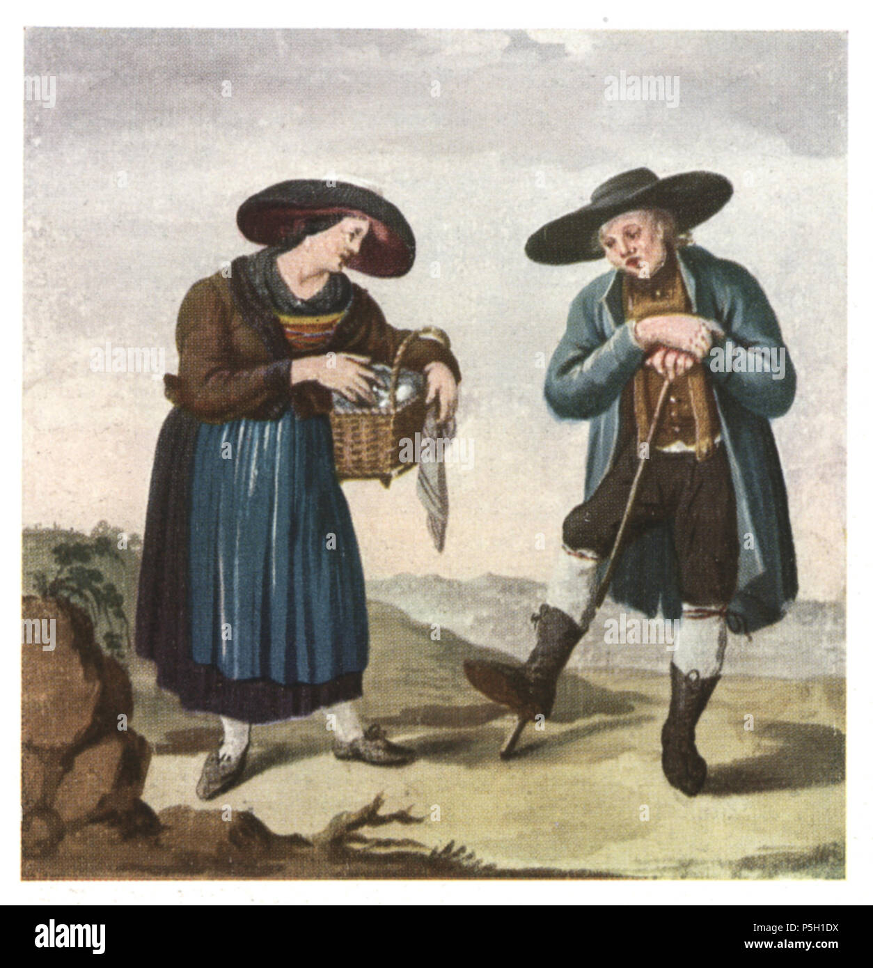 11 088 Bauer und Bäuerin aus dem Murauer Bezirke um 1812 Lederwasch Foto Stock