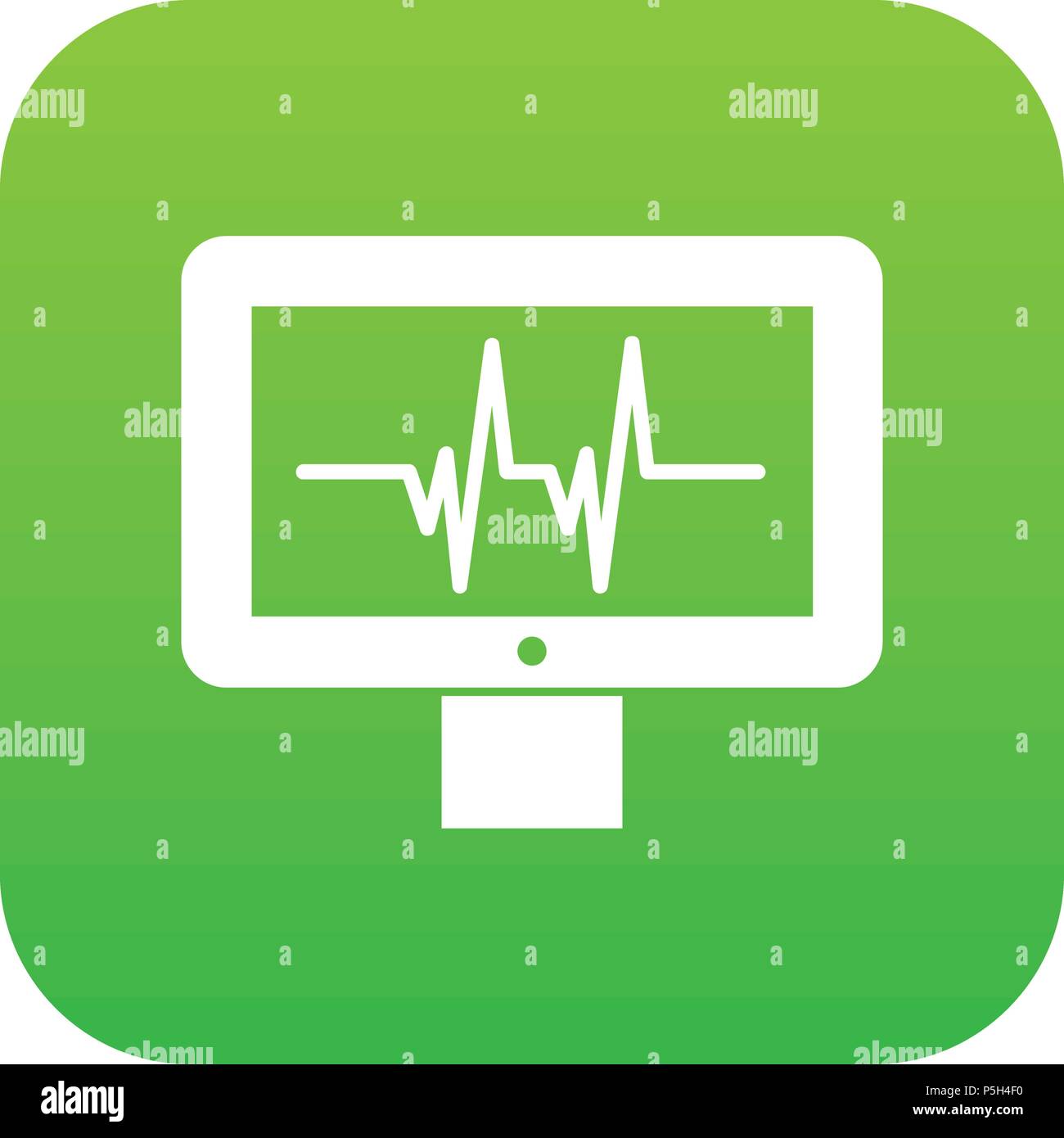 Elettrocardiogramma icona monitor verde digitale Illustrazione Vettoriale