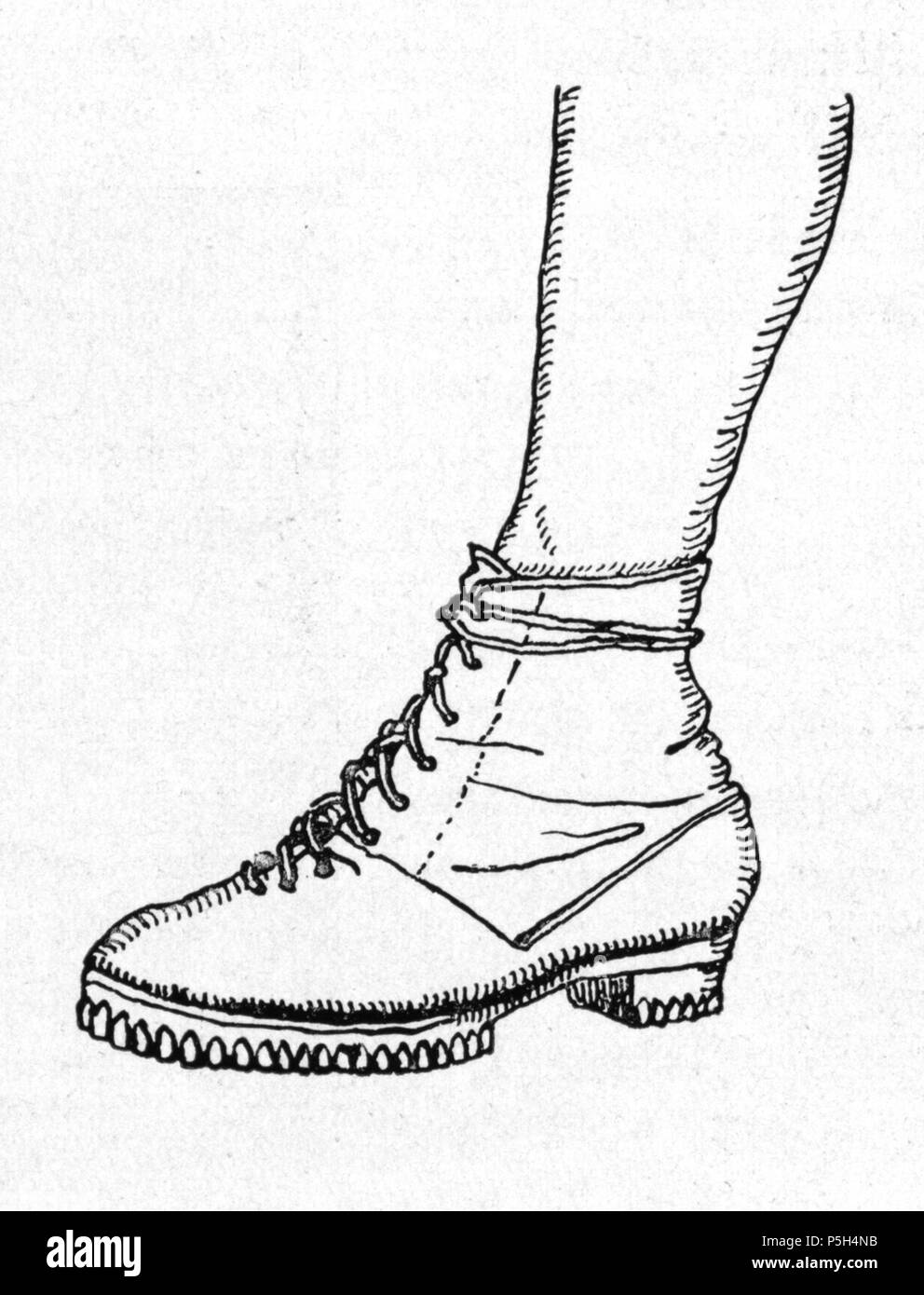 N/A. Steirisches Trachtenbuch - Mautner-Geramb 1935 costumi tradizionali da Ennstal, Stiria . tra il 1850 e il 1935. Eseguire la scansione e la post-elaborazione Hubertl da 7 017a Schuhwerk vom Grundlsee - Sommer Foto Stock