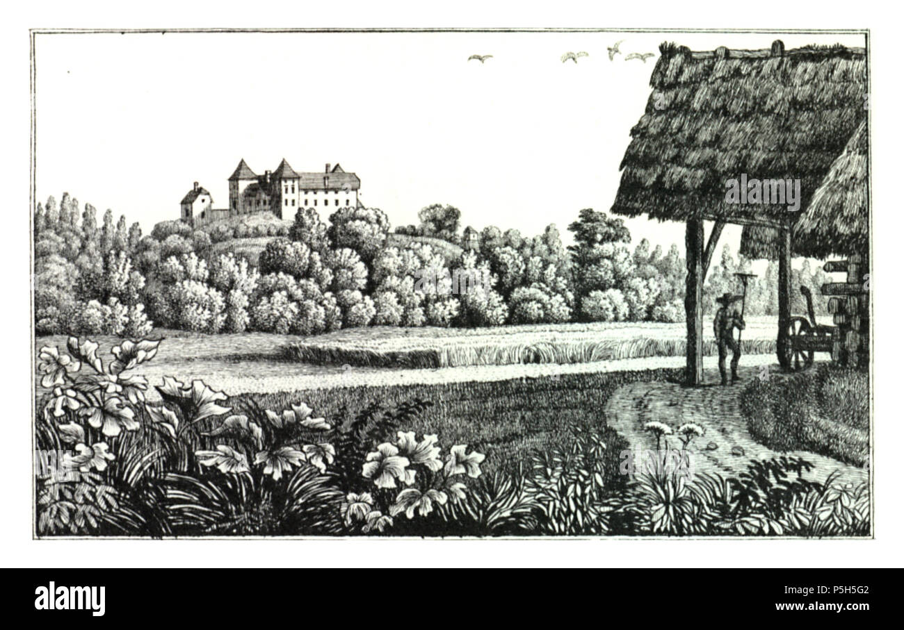 9 044 Schloß Frauheim Grätzer im Kreis - J.F.Kaiser Lithografirte Ansichten der Steiermark 1825 Foto Stock