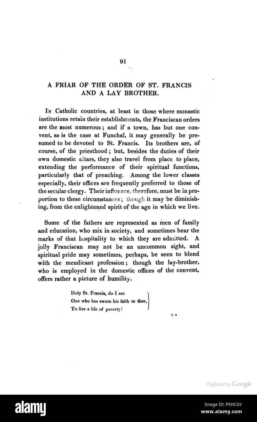 44 Una storia di Madeira, 1821, p. 91 Foto Stock
