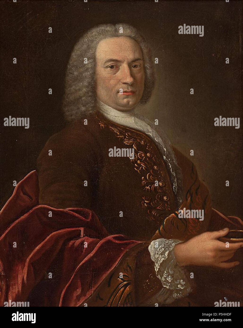 1 "Retrato de Juan Domingo Olivieri" (1706-1762) por Antonio González Ruiz (1711-1788). Colección Joan J. Gavara (Valencia) Foto Stock