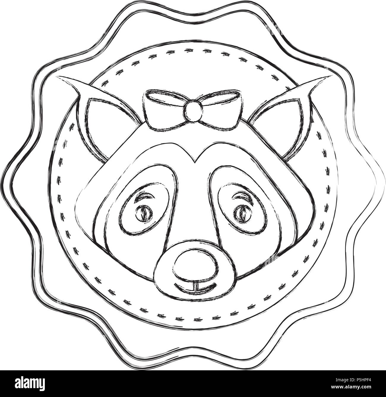 Pizzo lupo femmina animale icona isolato illustrazione vettoriale design Illustrazione Vettoriale