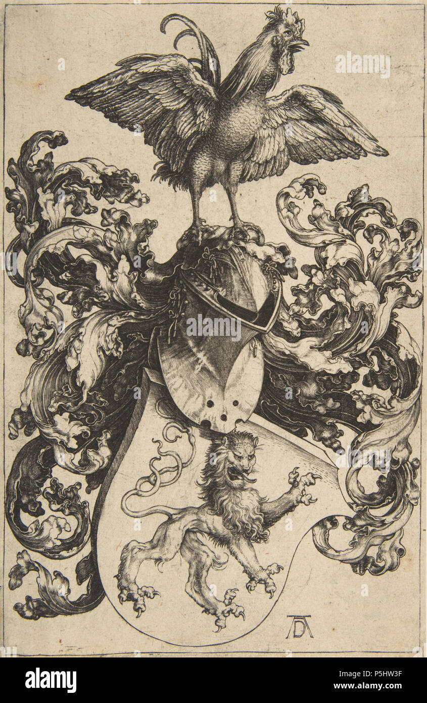 N/A. Stemma con leone e il Gallo . 1503. Albrecht Dürer (1471-1528) nomi alternativi Albrecht Dürer Descrizione pittore tedesco, printmaker matematico, illuminatore, calcografia incisore e cassetto Data di nascita e morte 21 Maggio 1471 6 aprile 1528 Luogo di nascita e morte Norimberga Norimberga posizione Lavoro Norimberga (1484-1490), Basilea (1490-1494), a Strasburgo (1490-1494), Colmar (1490-1494), Francoforte (1490-1494), Mainz (1490-1494), Colonia (1490-1494), Norimberga (21 maggio 1494-1528), Innsbruck (1494), Venezia (1494-1495), 1505-1506), Bologna (1505-1506), Milano (1505-1506), Floren Foto Stock