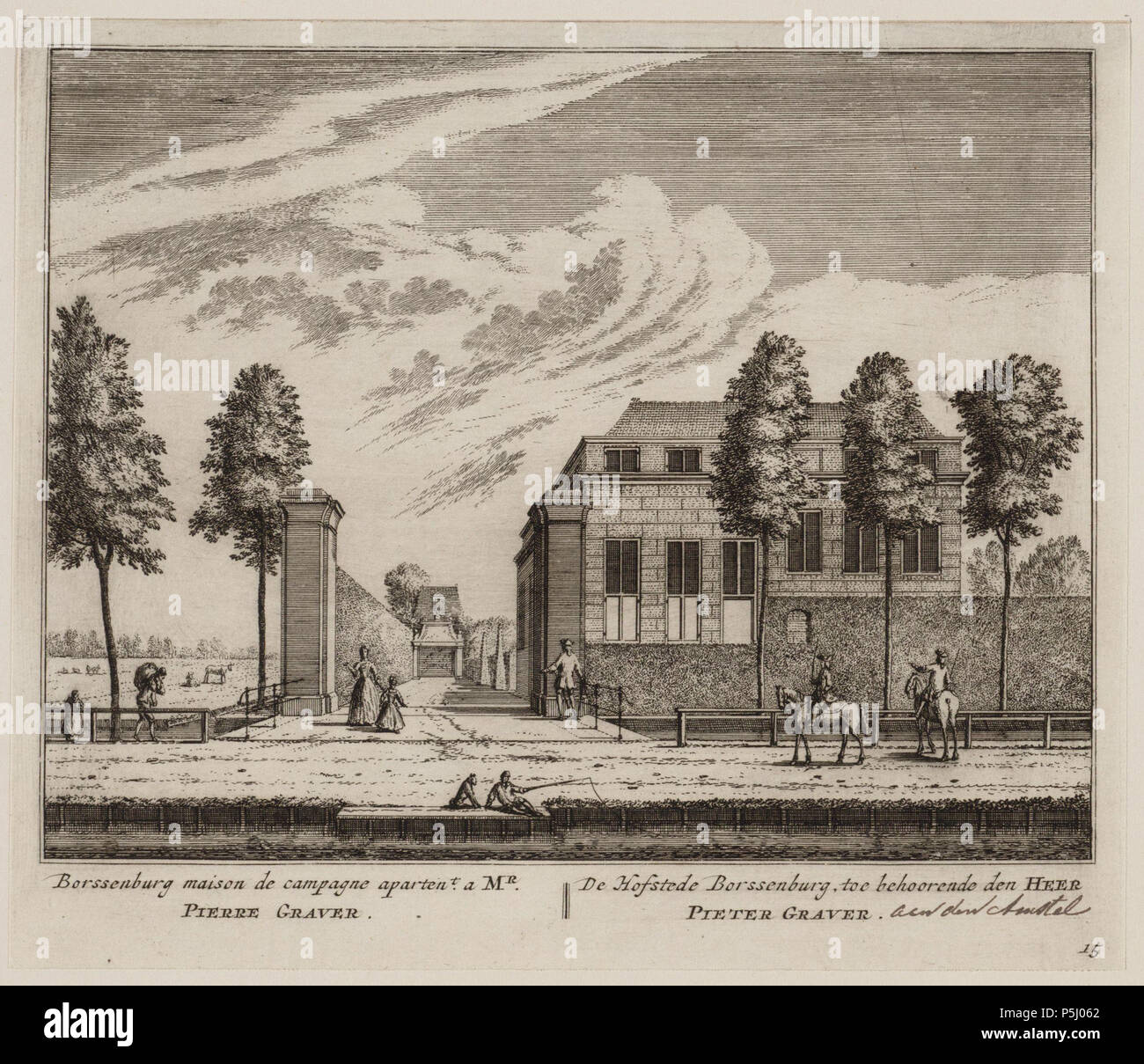 N/A. Nederlands: Beschrijving De Hofstede Borssenburg, toe behoorende den Heer Pieter Graver Amsteldijk t.h.v. nr. 88, Saffiersstraat. Buitenplaats Borssenburg. Borssenburg behoort tot één van de oudste buitenplaatsen aan de Amstel. Più tardi è de naam veranderd in Amstelstroom. Documenttype prent Vervaardiger Rademaker, Abramo (1675-1735) Schenk, Leon (1696-1767) Collectie Collectie Atlas Dreesmann" Datering 1730 Geografische naam Amsteldijk Inventarissen http://archief.amsterdam/archief/10094 Afbeeldingsbestand 010094006036 . 1730. Rademaker, Abramo (1675-1735) 54 Abramo Rademaker, Afb 010094 Foto Stock
