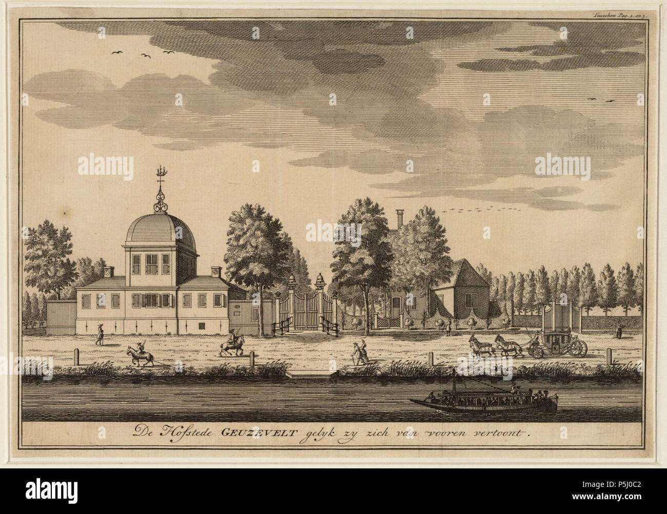 N/A. Nederlands: Beschrijving De Hofstede GEUZEVELT gelijk zij zich van vooren vertoont Haarlemmerweg C 319 - Haarlemmervaart, de Hofstede Geuzevelt. Techniek: rotocalco. Documenttype prent Vervaardiger Goeree, Jan Rademaker, Abramo (1675-1735) Collectie Collectie Stadsarchief Amsterdam: tekeningen en prenten Datering 31 dicembre 1729 ca. Geografische naam Haarlemmerweg - Haarlemmervaart Inventarissen http://archief.amsterdam/archief/10097/010097010839 Afbeeldingsbestand 010097010839 . 31 dicembre 1729 ca.. Rademaker, Abramo (1675-1735) 54 Abramo Rademaker, Afb 010097010839 Foto Stock