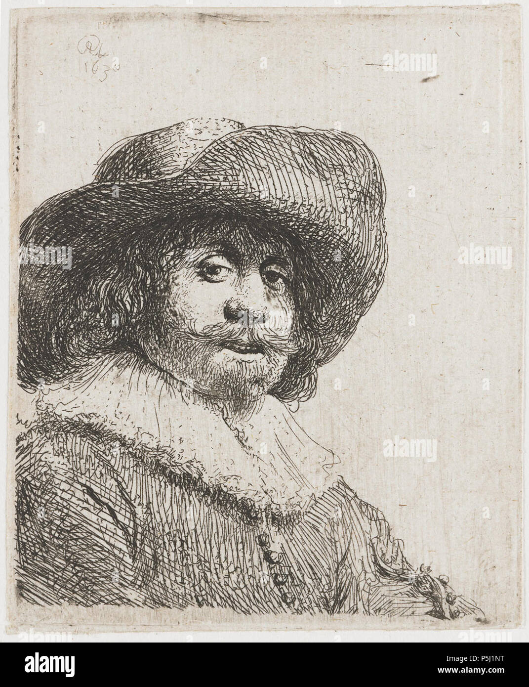 Uomo in un Broad-Rimmed Hat 1638. N/A 159 B311 Rembrandt Foto Stock