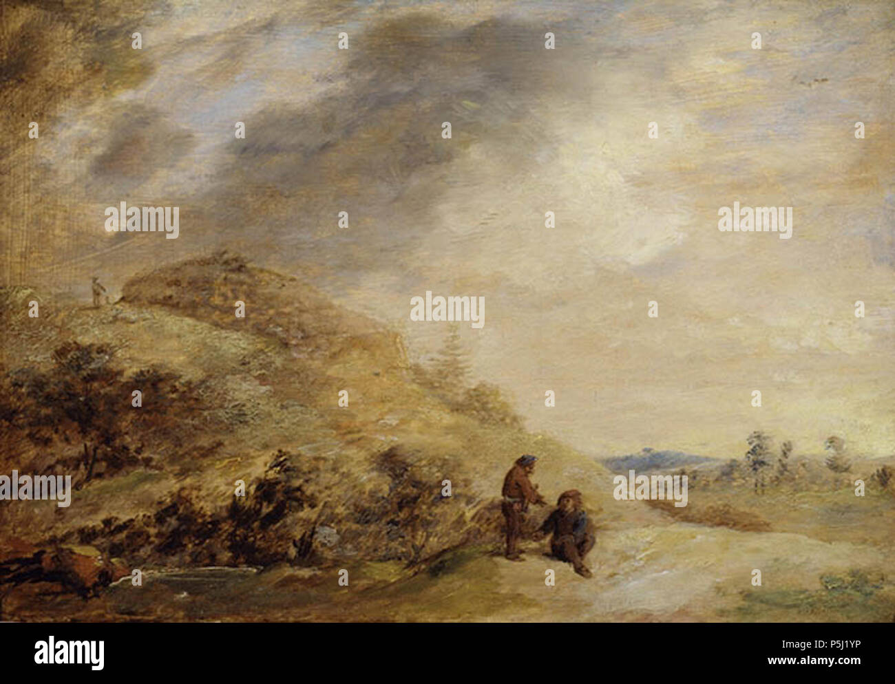 Inglese: paesaggio di dune circa 1636-1638. N/A 62 Adriaen Brouwer - paesaggio di dune Foto Stock