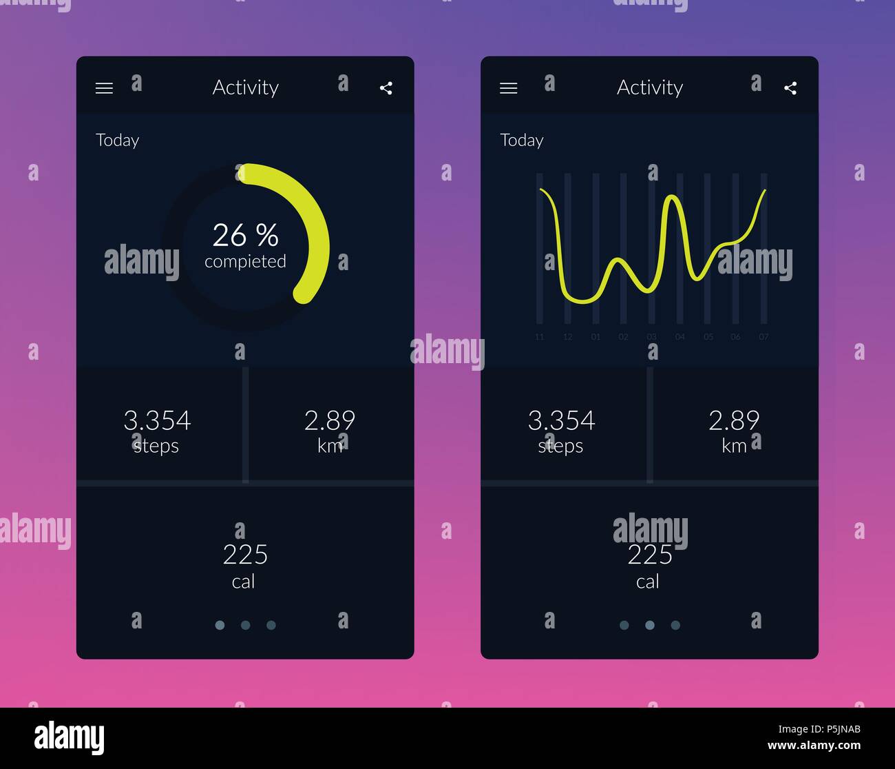 App Fitness. Ui ux design Illustrazione Vettoriale