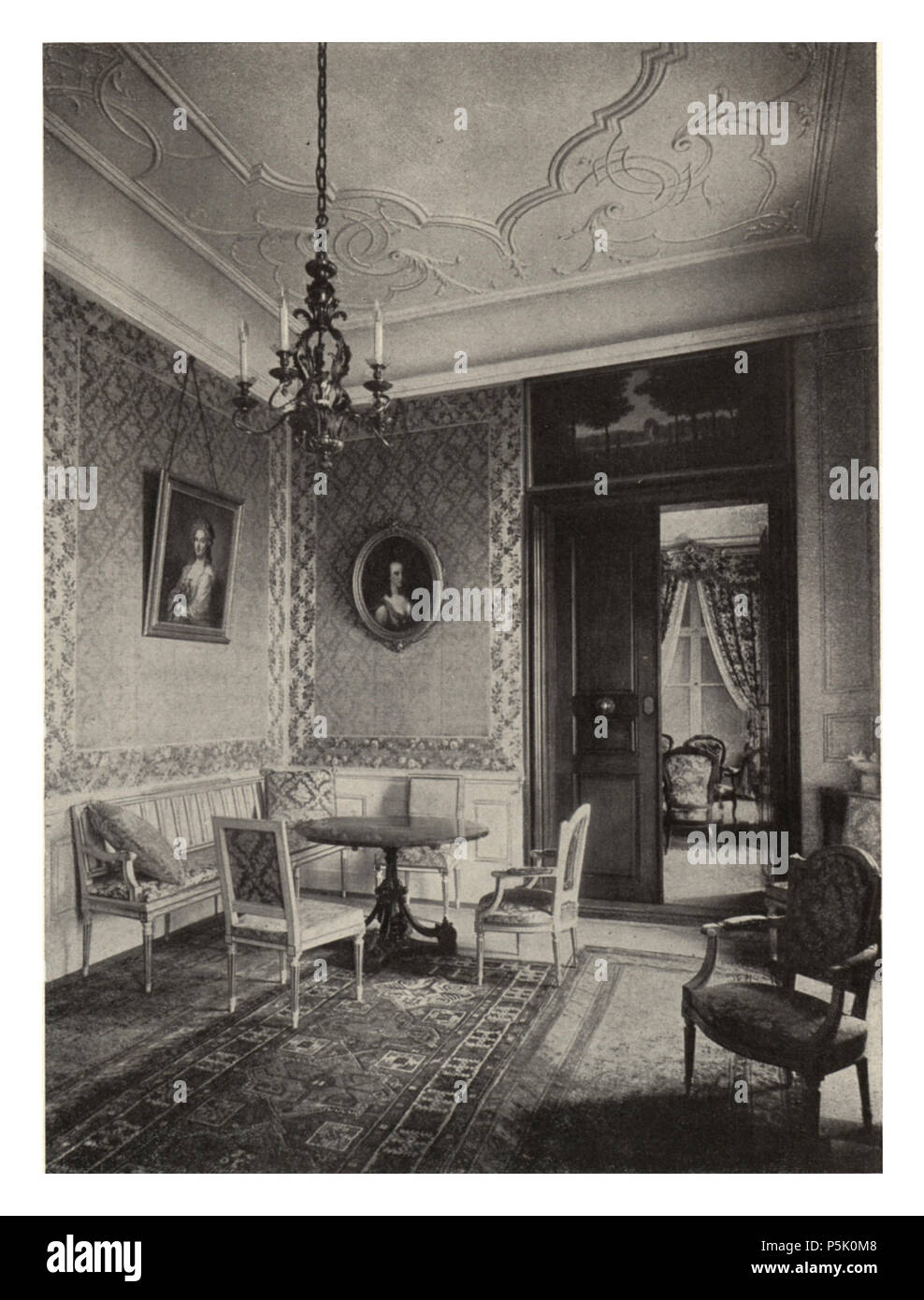 28 182 Basilea. - Wohnzimmer eines Patrizierhauses in der Rittergasse Foto Stock
