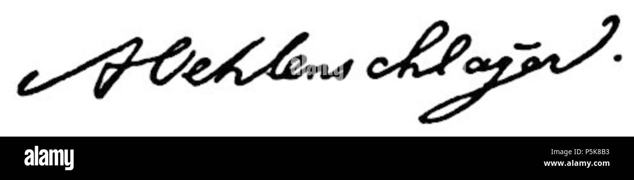 59 Adam Oehlenschläger firma Foto Stock