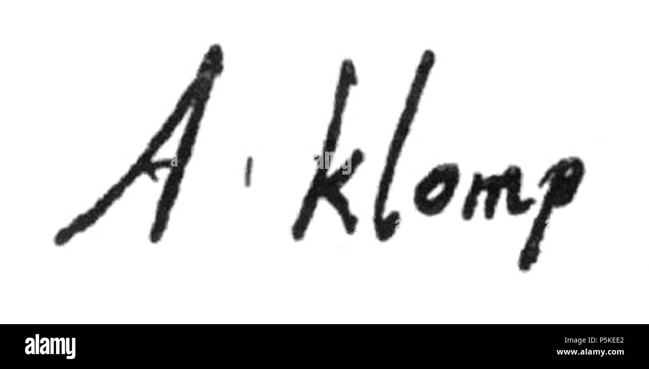 N/A. Deutsch: Signatur von Albert Klomp ("A. Klomp") . tra 1657 e 1688. Albert Klomp (1625-1688) nomi alternativi Clomp, Albert; Clomp, Aelbert; Clomp, Albert Jansen; Clomp, Aelbert Jansen; Clomp, Albert Jansz.; Klomp, Aelbert; Klomp, Aalbert; Klomp, Albert Jansz.; Klomp, Albert Jansen; Klomp, Aelbert Jansen Descrizione pittore olandese e disegnatore Data di nascita e morte 11 marzo 1625 (battezzato) 20 dicembre 1688 Luogo di nascita e morte Amsterdam Amsterdam periodo di lavoro lavoro 1633-1688 posizione Amsterdam competente controllo : Q15714778 VIAF:95762442 ULAN:500013344 GND:136071732 BN Foto Stock