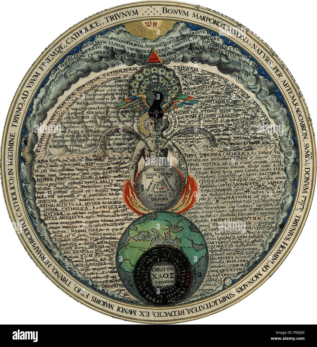 N/A. L'incisione ermafroditi illustrata nel Libro Amphitheatrum sapientiae aeternae scritto da Heinrich Khunrath . 1595. Hans Vredman de Vries 94 Amphitheatrum sapientiae aeternae - ermafroditi Foto Stock