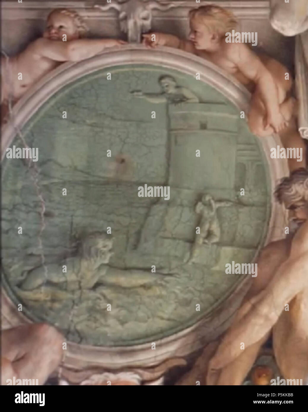 102 Anibale Carracci, soffitto Farnese, Hero e Leander Foto Stock